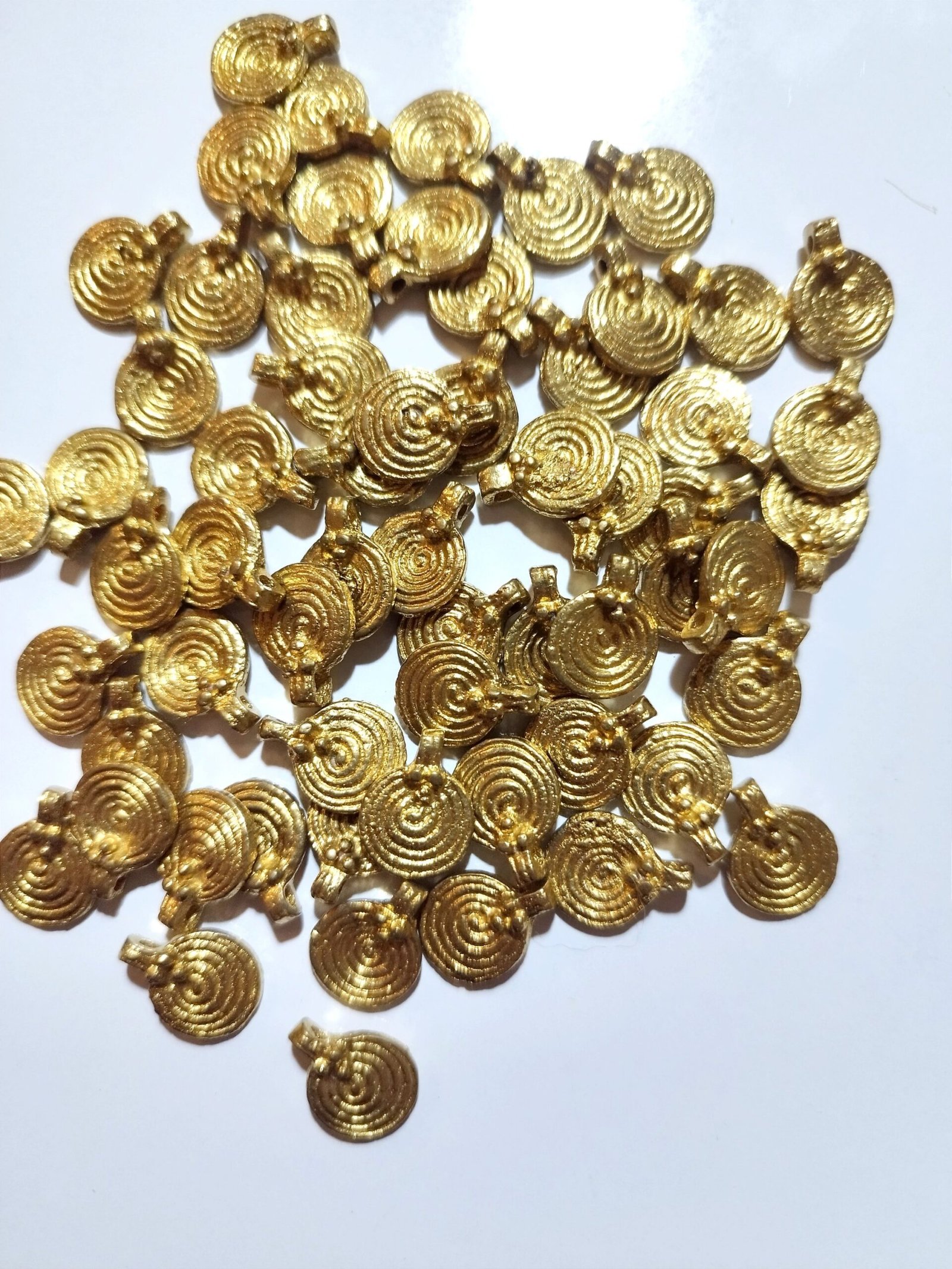SPIRAL Brass Charms for Jewelry Making and micro macrame
