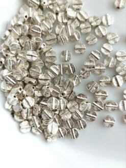 Spiral Small Brass Silver Filled Charm Beads