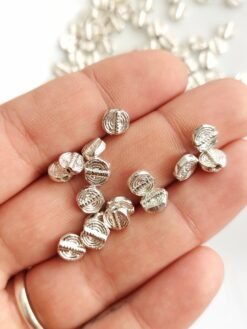 Alternative view of Spiral Small Brass Silver Filled Charm Beads