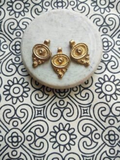 Handmade Macrame Brass Charms – Boho style, Design No. 3.