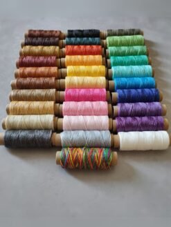 Waxed polyester cord 1mm – full color set for crafting projects 31 colors