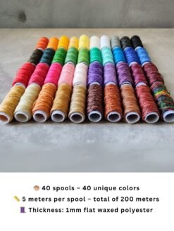 Jewelry & Macrame Waxed Cord 1mm – 40 Mini Spools Display