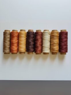 1mm Waxed Thread set – flat polyester cord in warm natural tones