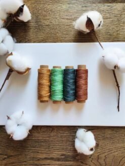 Waxed polyester string – woodland tones set of 8 spools for macramé and jewelry