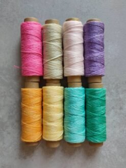 Flat waxed polyester cord – pastel macramé string set, ideal for beginners