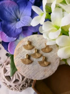 Shell Brass Charms