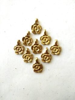 flowers macrame brass charms