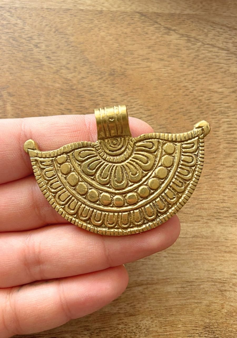 Big Ethnic Brass Pendant - Image 4