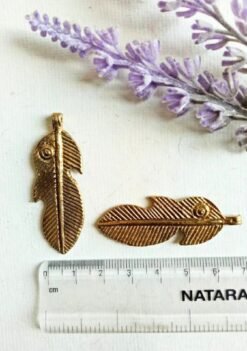 Alternative view of Big Feather Brass charms