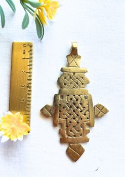 Alternative view of Large Ethiopian Brass Cross