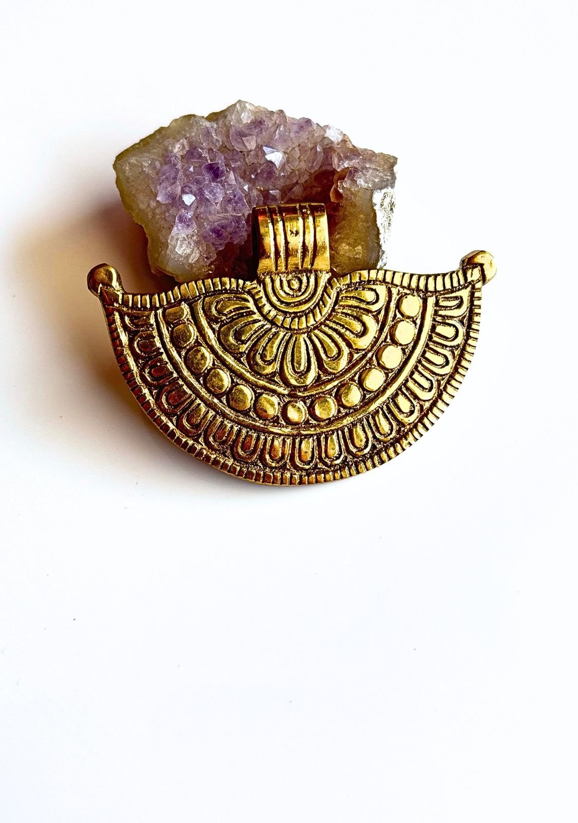 Big Ethnic Brass Pendant
