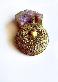 Alternative view of Big Ethnic Brass Pendant