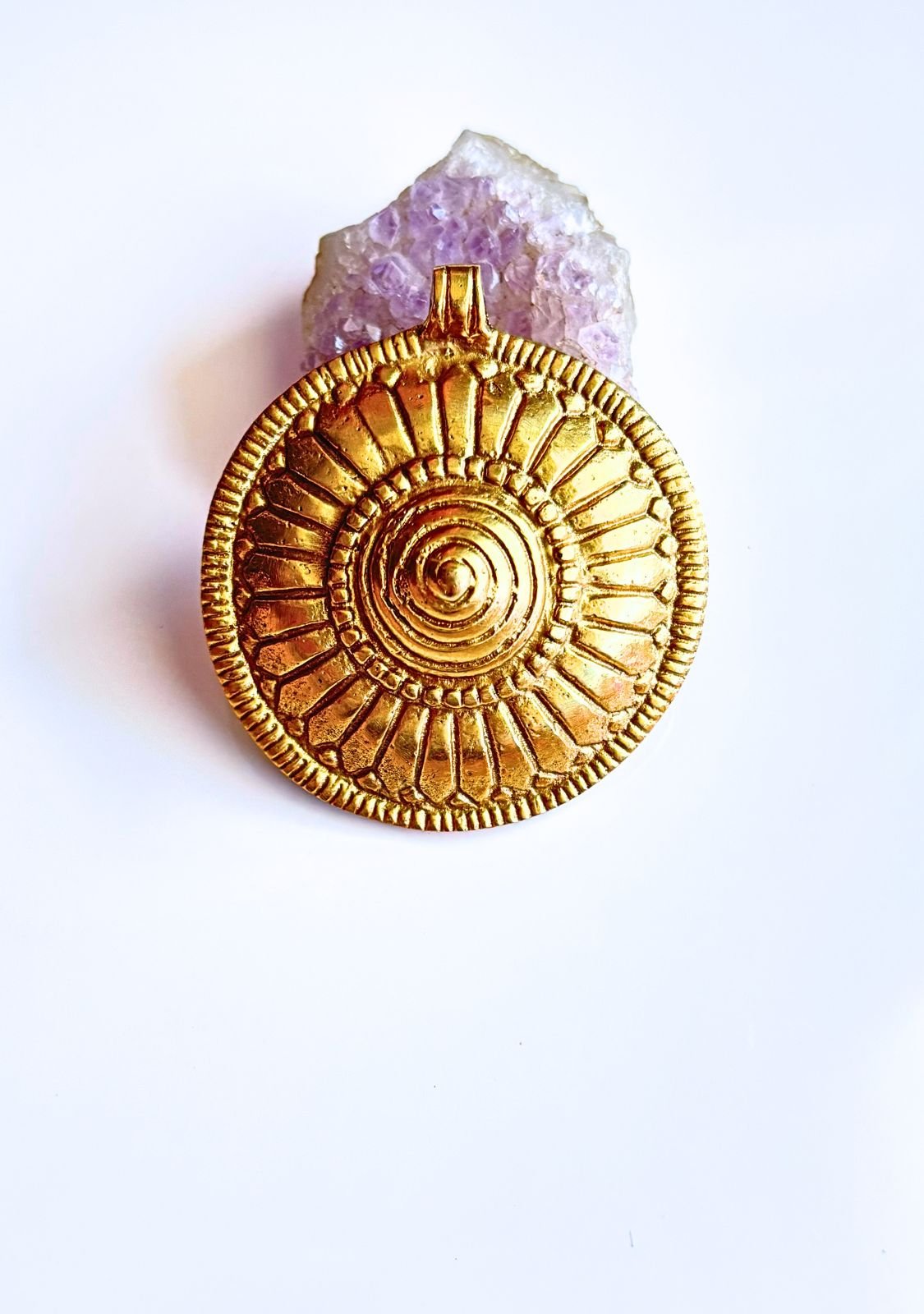 Big Ethnic Brass Pendant