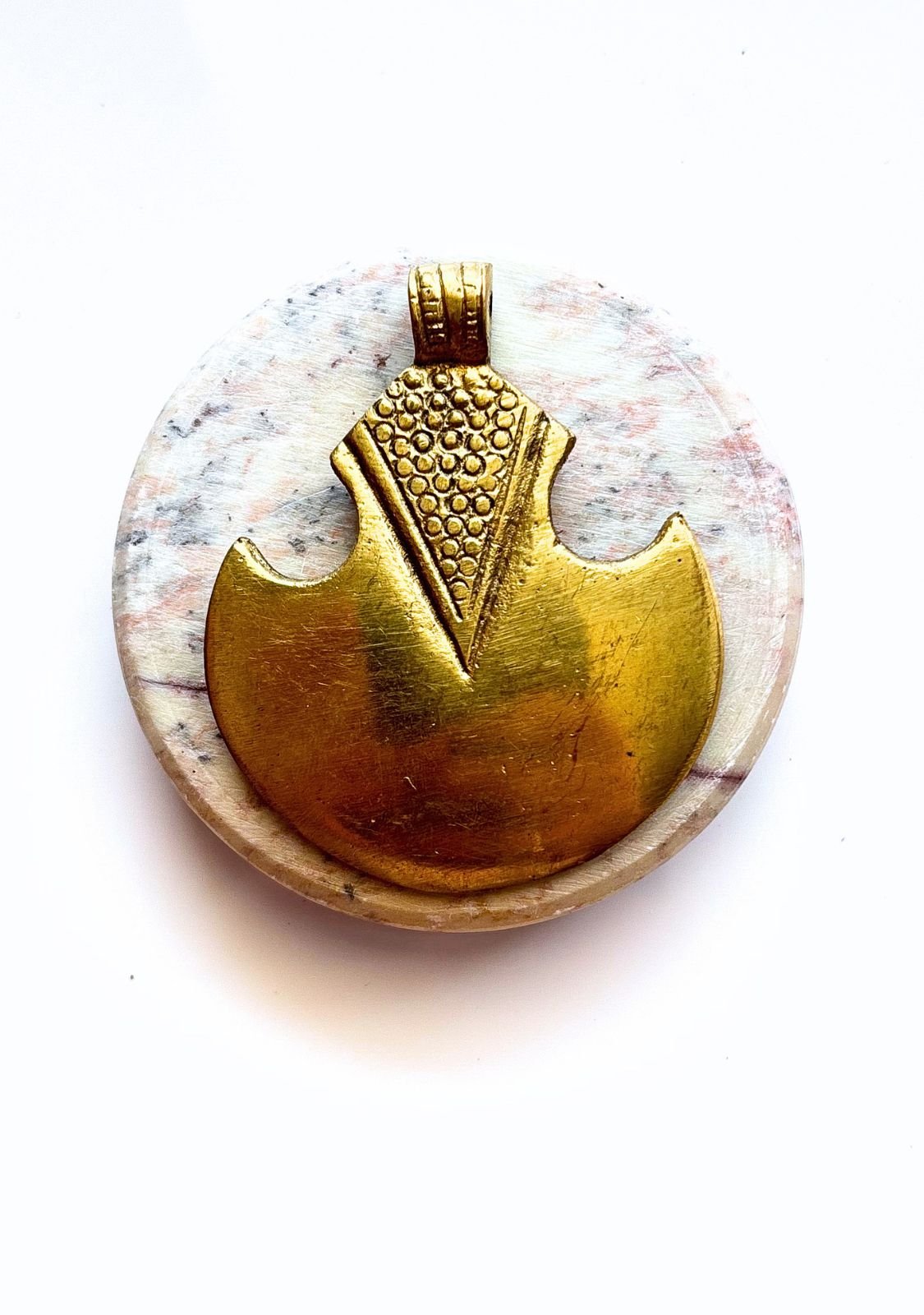 Big Ethnic Brass Pendant - Image 3