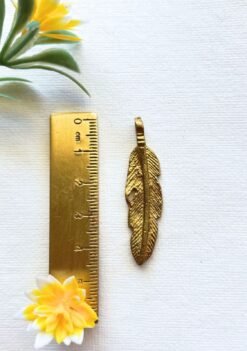 Alternative view of Big Feather Brass charms