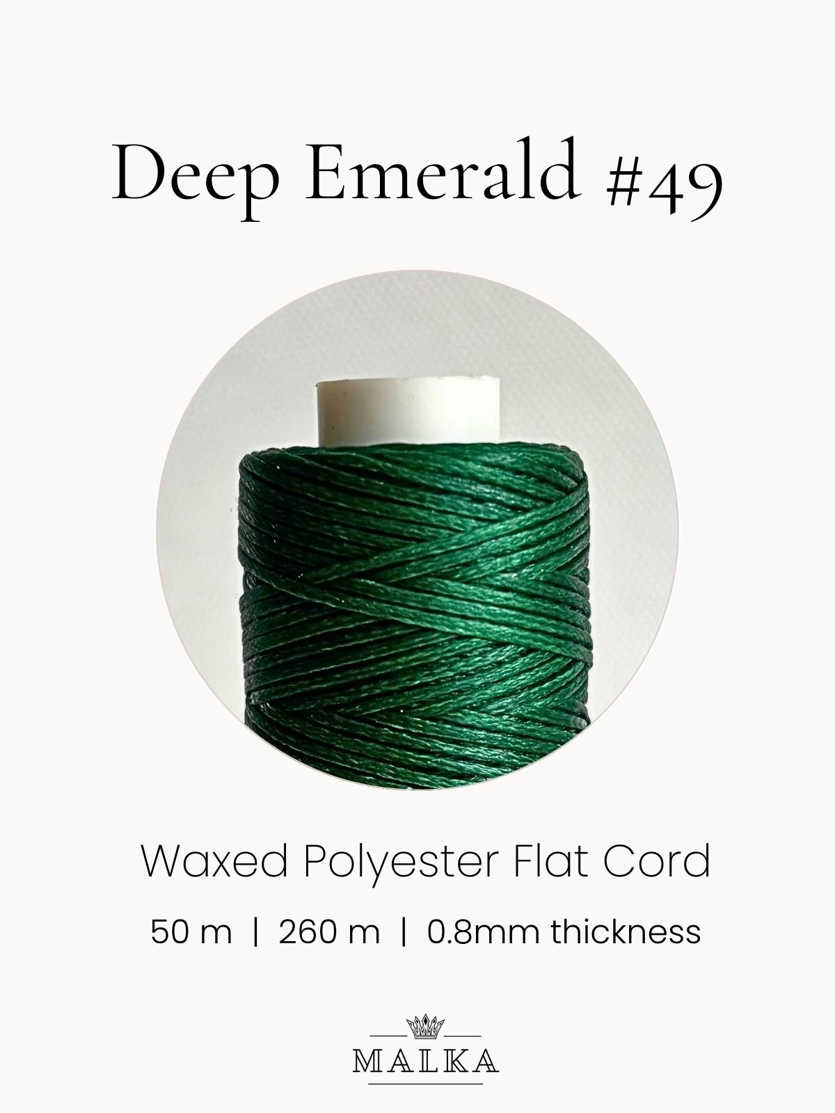 Deep Emerald Micro Macrame Cord- 0.8mm - Image 2