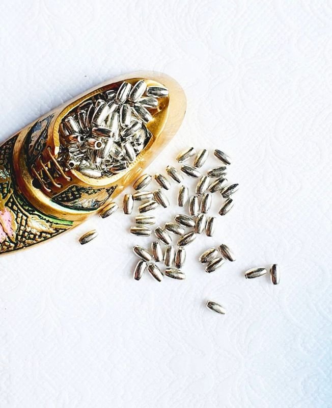 6.5MM Silver-filled brass pipe beads - Image 2