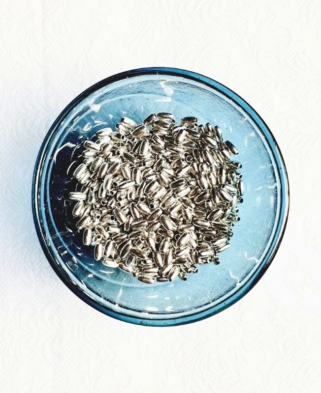 6.5MM Silver-filled brass pipe beads - Image 3