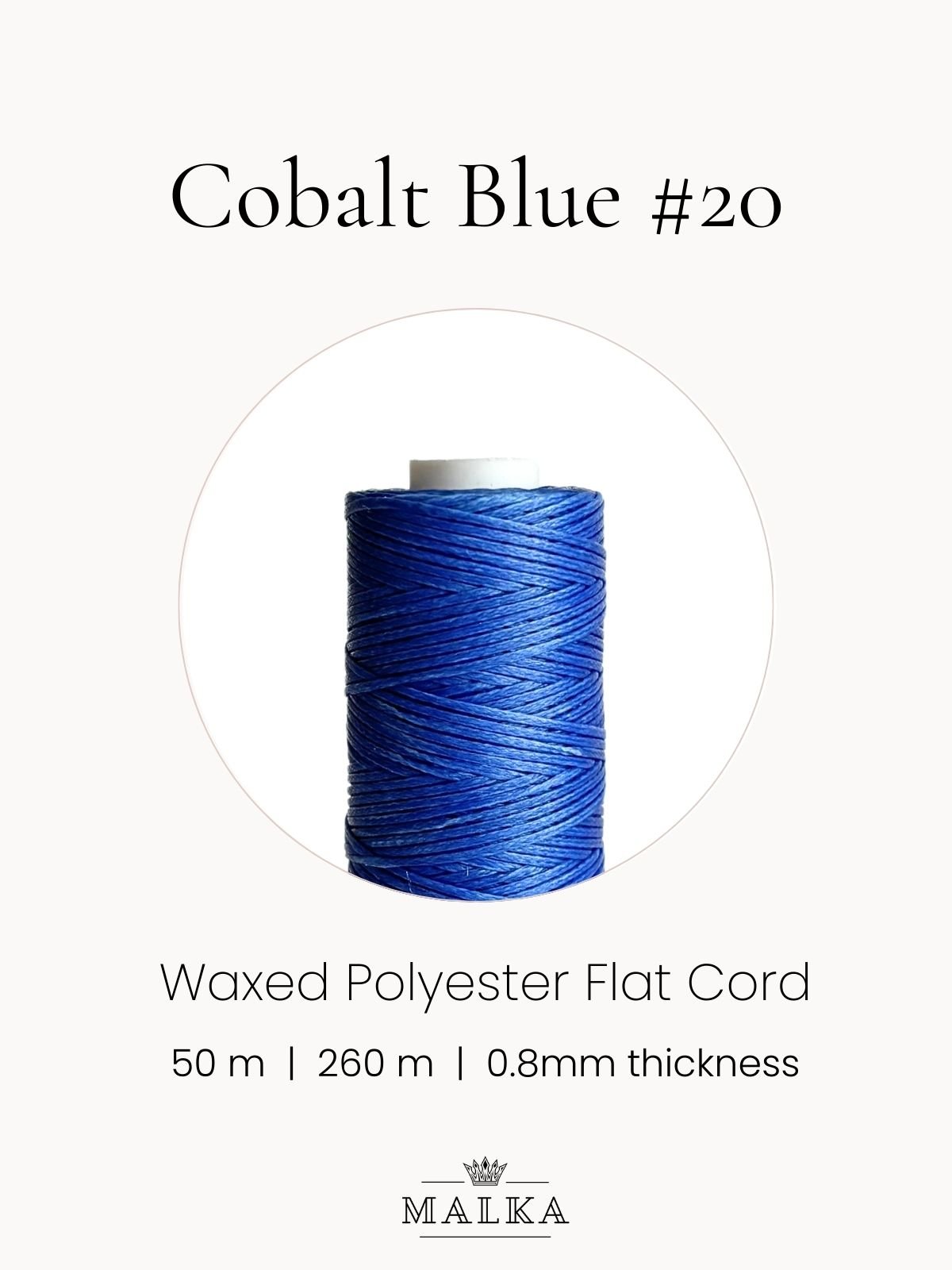 Cobalt Blue Micro Macrame Cord- 0.8mm - Image 2
