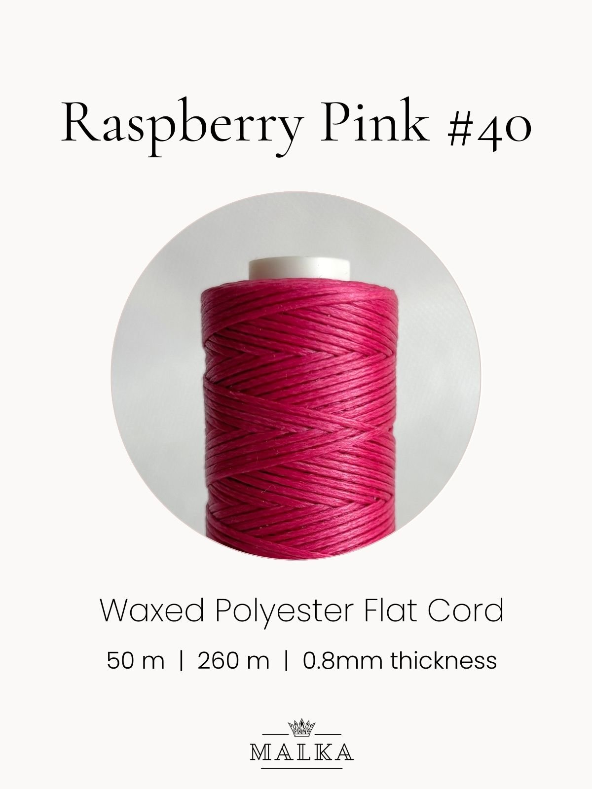 Raspberry Pink Micro Macrame Cord- 0.8mm - Image 2