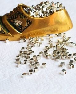 Cube Silver Filled Brass Beads