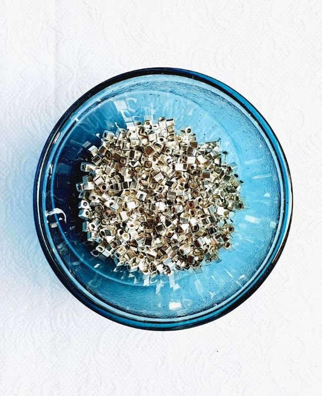 Cube Silver Filled Brass Beads - Image 5