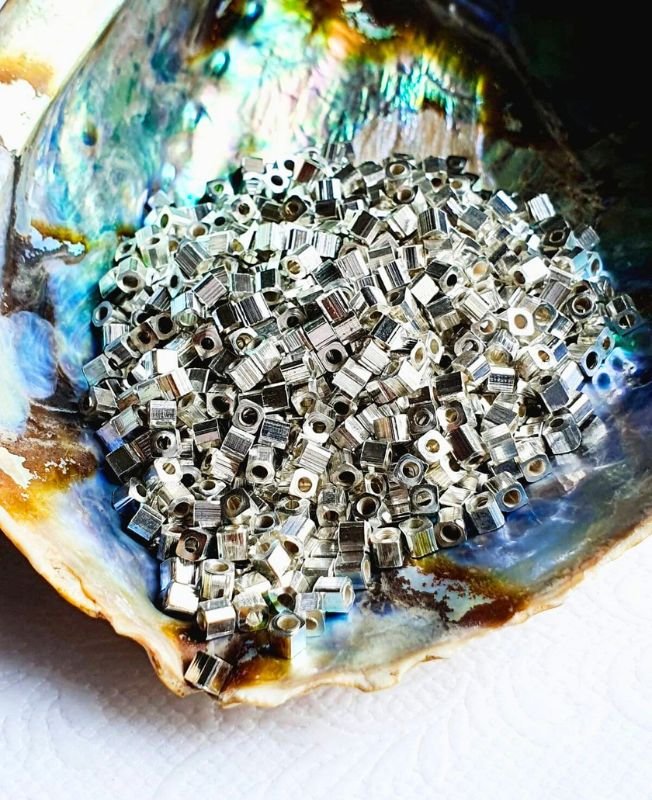 Cube Silver Filled Brass Beads - Image 4