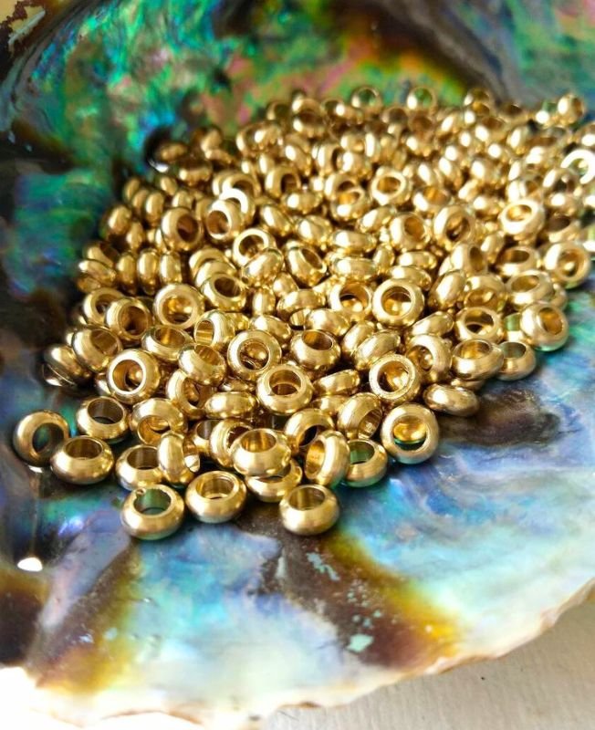 3MM Unique Brass Donut Beads - Image 2