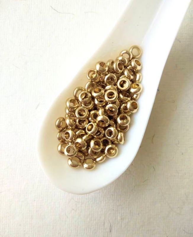 3MM Unique Brass Donut Beads - Image 3