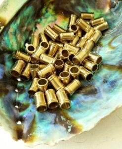 Alternative view of 12MM Unique Brass Big Pipe Geometric Beads