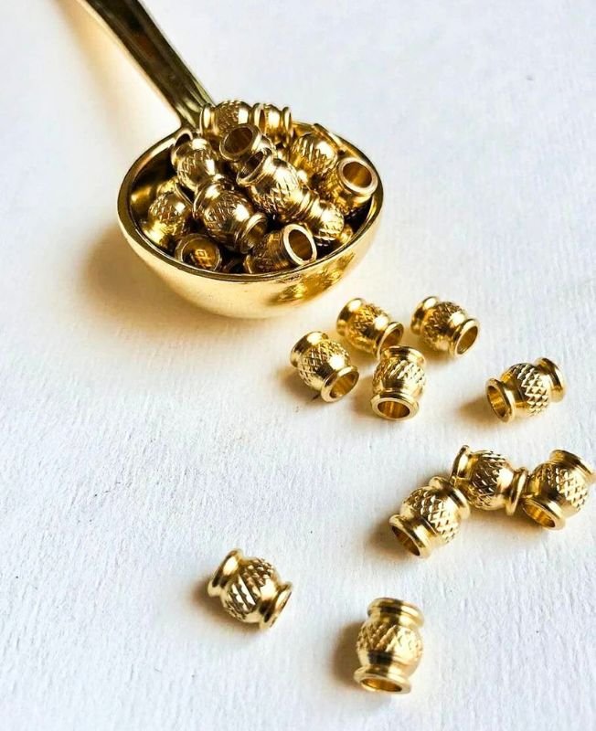 7MM Brass Unique Tube Beads - Image 4