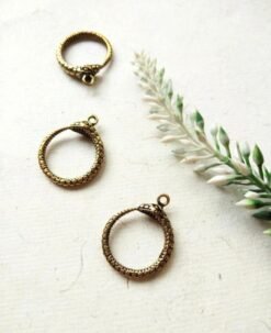 Unique Brass Circular Snake Charm Pendant