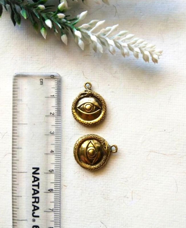 Mystic Brass Loop Snake Charm Pendant - Image 5