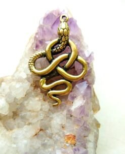 Elegant Brass Amulet Snake Brass Pendant