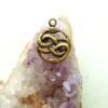 Intertwined Brass Snake Charm Pendant