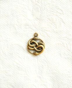 Alternative view of Intertwined Brass Snake Charm Pendant