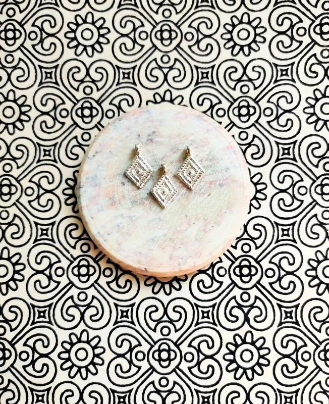 Silver Filled Rhombus Charms