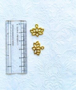 Antique brass lotus pendant charms for handmade macrame projects