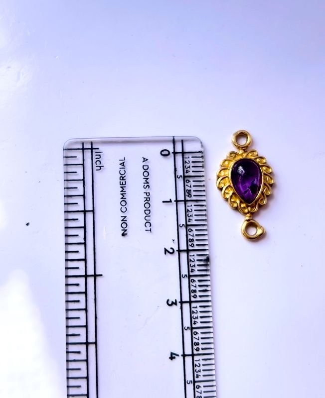 Celestial Drop Brass Stone Charms Connectors - Image 3