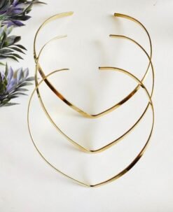 Sculpted V Collar Brass Choker Set