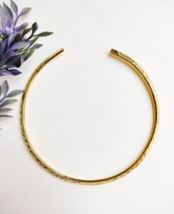 Alternative view of Dimpled Shine Slim Brass Choker Set