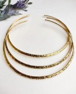 Bloomline Blossom Embossed Brass Choker Set