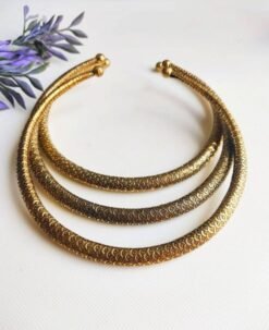 Scales Engraved Brass Choker Set