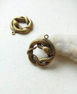 Intricate Brass Twisted Snake Charm Pendant