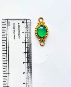 Alternative view of Ornate Droplet Brass Stones Charms Connectors