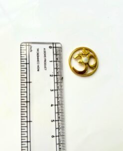 Alternative view of Sacred Om Disc Brass Stones Charms Connectors