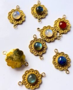 Alternative view of Solid Filigree Brass Stones Charms Connectors