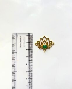 Alternative view of Ethnic Natural Lotus Brass Stones Charms Connectors