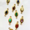 Unique Marquise Gemstone Brass Charms Connectors