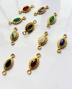 Alternative view of Unique Marquise Gemstone Brass Charms Connectors